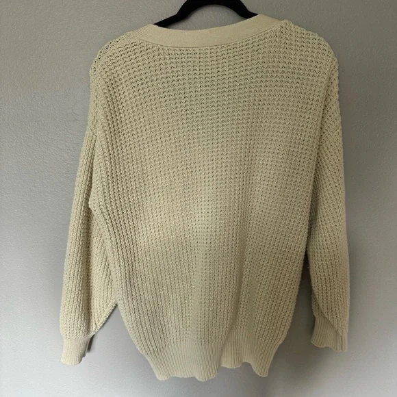 QUALFORT Cardigan Sweater 100% Cotton Button-Down Oversized Knit Cardigans - Picture 4 of 9